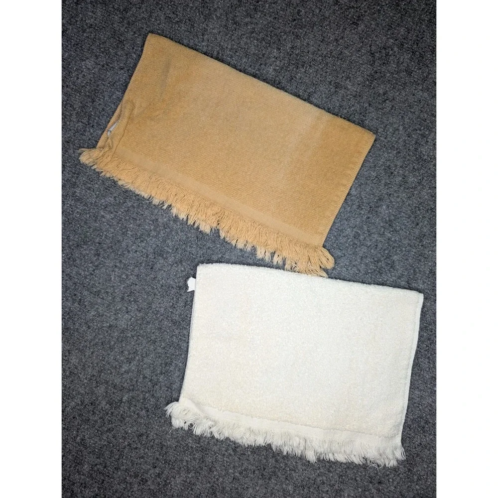 Avanti Towel Set Of 6 Southwest Aztec White & Tan Towels Bath, Hand & Wash Cloth